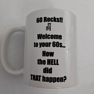 Birthday 60th Coffee Mug Cup Rocking Chair Funny Novelty